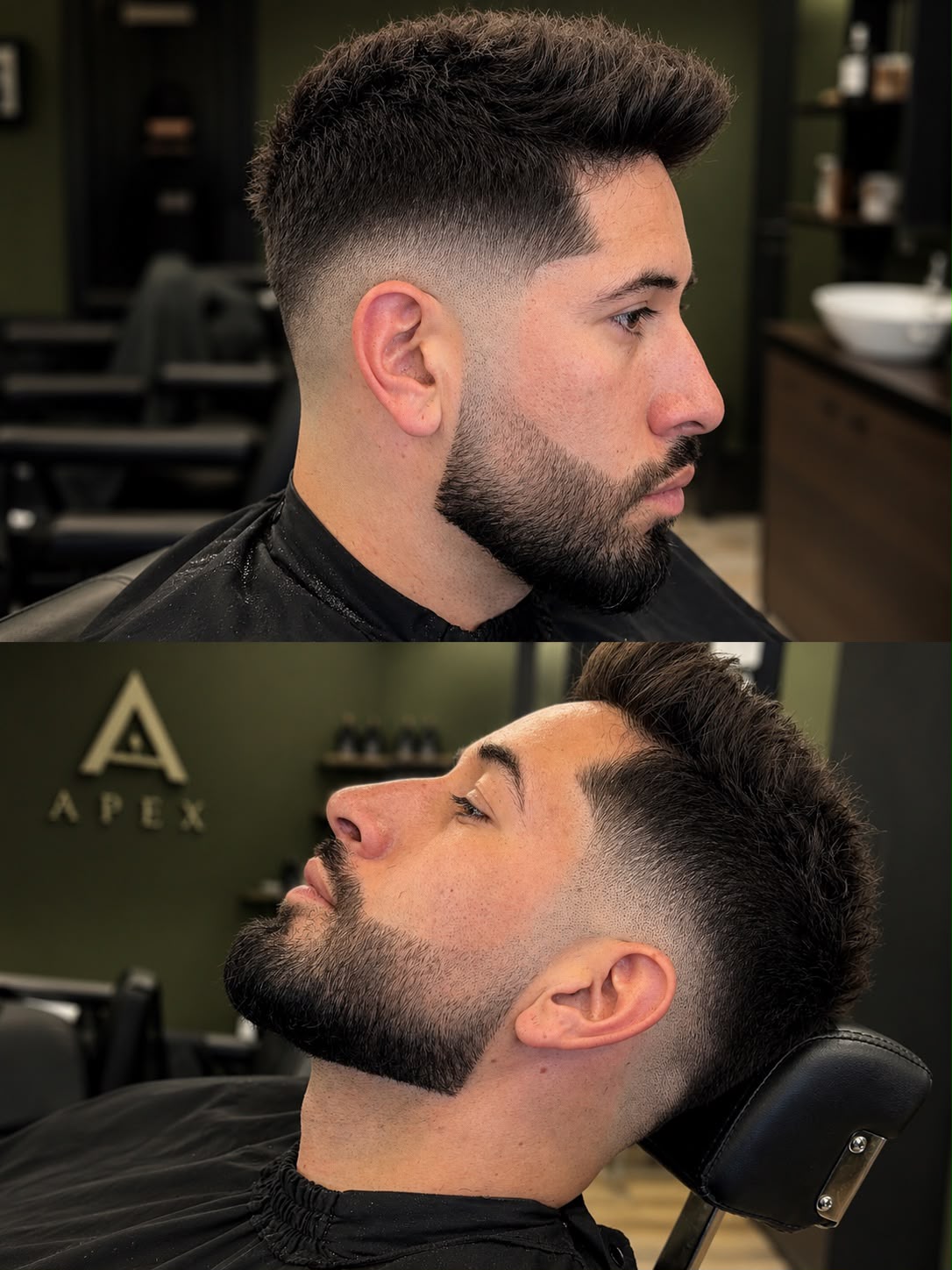 Haircut work — precision fade and beard line-up