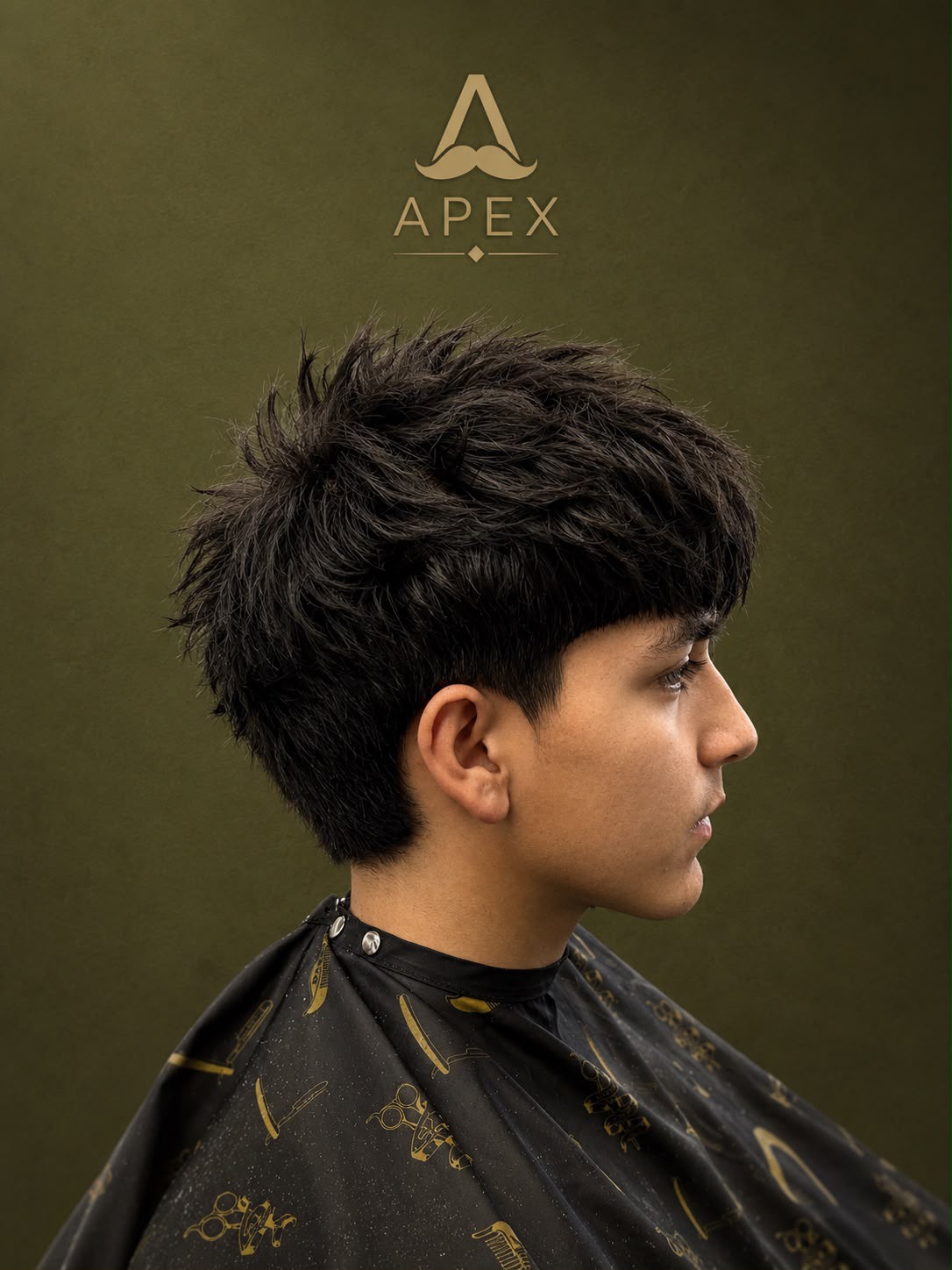 Haircut work — textured spiky crop with a fringe